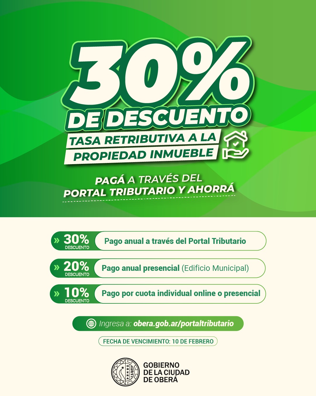 Está disponible el pago de forma online de la tasa Retributiva a la Propiedad Inmueble con importantes descuentos