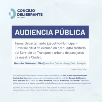 OBERÁ-Audiencia Pública Nº 23, Actualización de la tarifa del Servicio Público de Transporte Urbano de Pasajeros