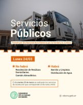 Servicios públicos en el feriado nacional