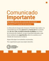Hoy jueves y viernes habrá una reducción horaria en la atención al público en el área de licencias de conducir