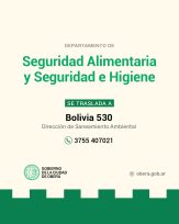 El Departamento de Seguridad Alimentaria y Seguridad e Higiene tiene nueva dirección