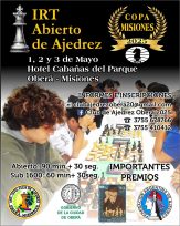 En mayo llega el IRT de Ajedrez “Copa Misiones” a Oberá