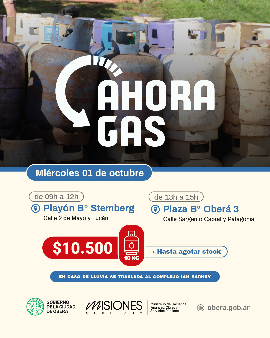 Ahora Gas en Oberá estará en el Playón deportivo de Villa Stemberg