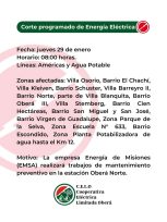 CELO INFORMA:  CORTE PROGRAMADO DE ENERGIA ELECTRICA PARA MAÑANA JUEVES