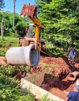 En Oberá se avanza con obras de cordón cuneta y desagües pluviales