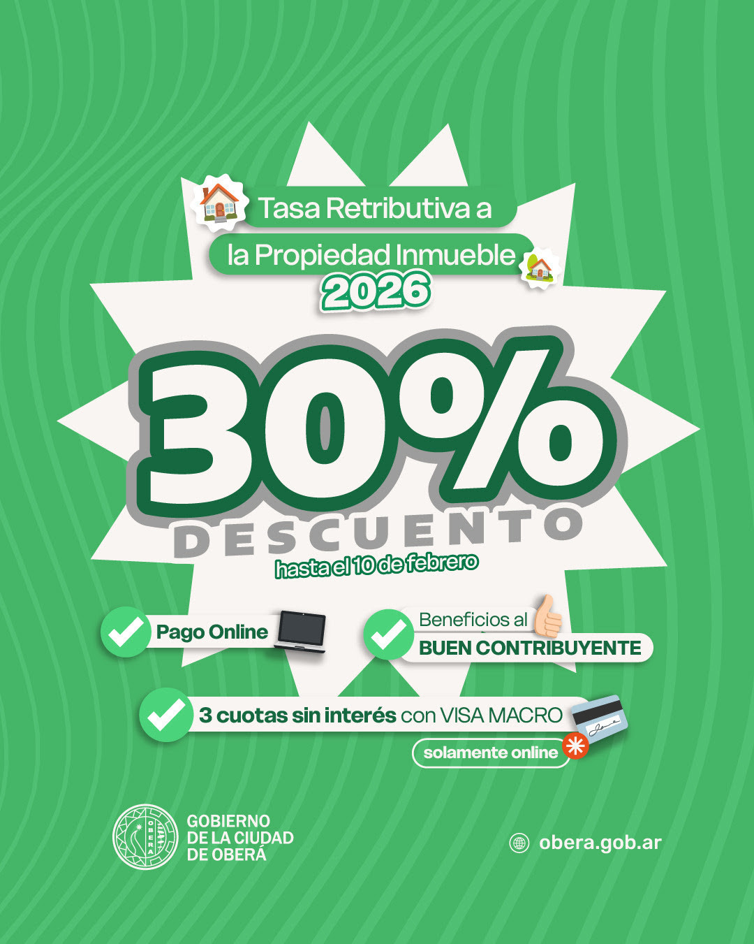Febrero: Tasa Retributiva en 3 cuotas sin interés a través del Portal Tributario