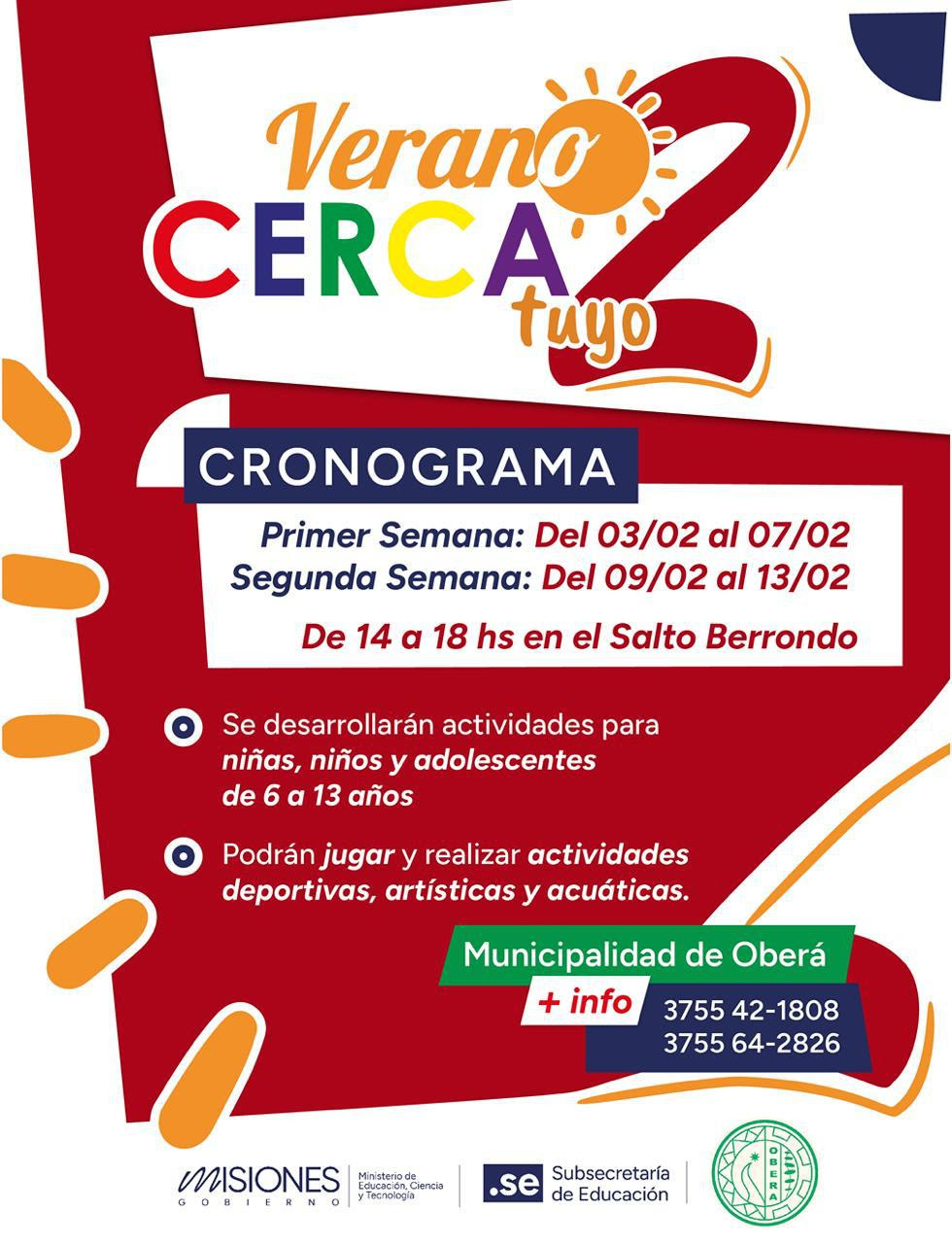 Siguen las inscripciones al programa “Verano Cerca Tuyo II”