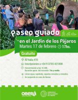 Martes feriado de carnaval y paseo guiado en el Jardín de los Pájaros