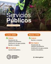 Servicios durante el feriado de Carnaval