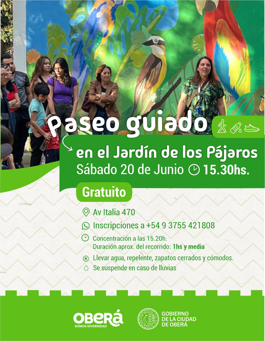 Paseo guiado gratuito en el Jardín de los Pájaros «Día de la Bandera Argentina»