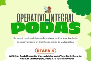 El Operativo Integral de Podas avanza con la cuarta etapa en nuevos barrios obereños