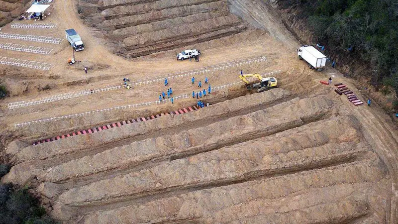 Venezuela implemento un cemeterio de emergencia para enterrar a las victimas fatales de los terremos, más de 3500 fallecidos