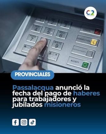 Misiones: este sábado 29 estarán acreditados los haberes de estatales y jubilados del IPS