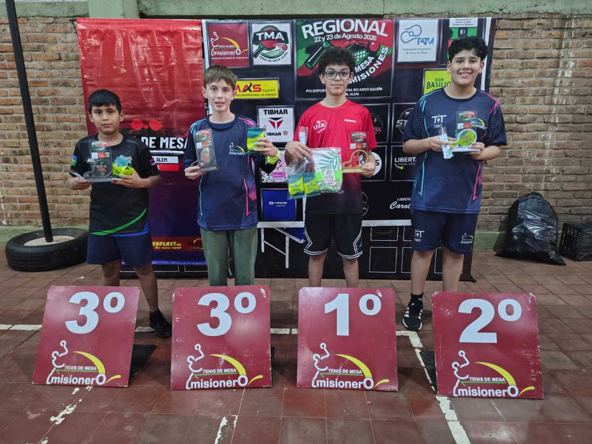 Oberá sumó podios en el Torneo Regional Abierto de Tenis de Mesa