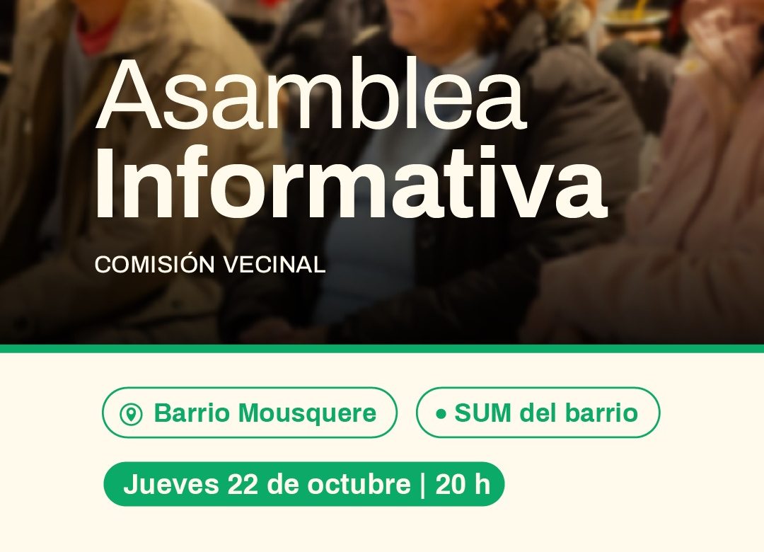 Asamblea informativa de comisión vecinal en barrio Villa Mousquere Reprogramada
