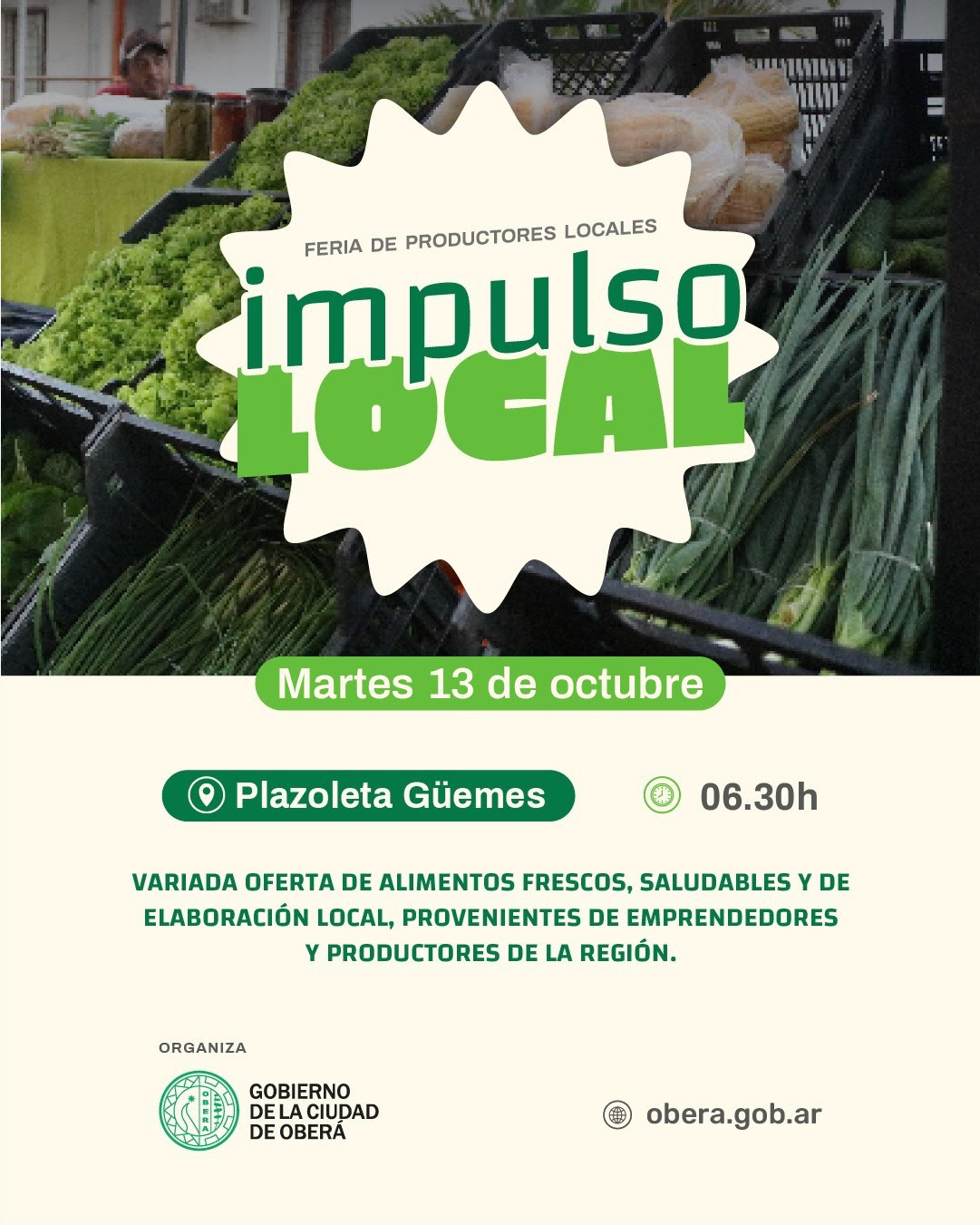 Feria “Impulso Local” en la Plazoleta Güemes el martes 13 de octubre